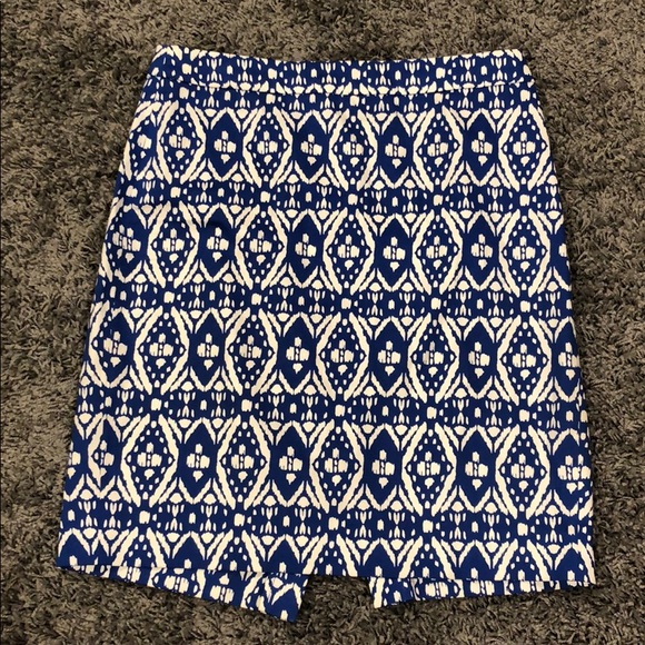 J. Crew Dresses & Skirts - J Crew Pencil Skirt, Blue & White, Size 6